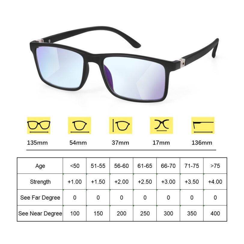 Progressive Bifocals Reading Glasses Anti Blue Light Presbyopia Eyeglasses Near Far Sight Spectacles Hyperopia Diopter 1 3
