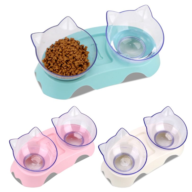 Puppy Cat Water Food Bowls Dog Accessories Drinking Dish Double Pet Bowl Dog Food Water Feeder Pet Product