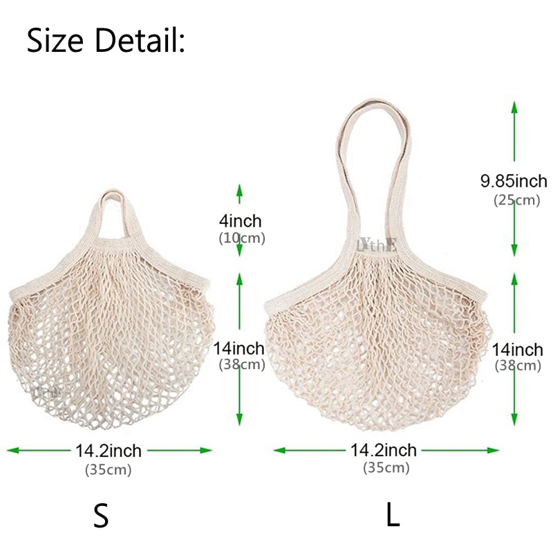 Reusable Fruit Vegetable Bag Washable Cotton Mesh Grocery Bags Cotton String Bags Net Shopping Bags Mesh 1