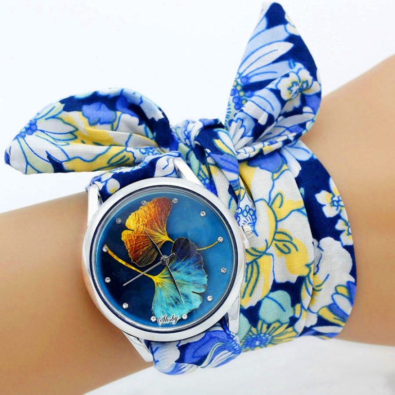 Shsby New Ladies Cloth Wristwatch Fashion Women Dress Watch High Quality Silver Quartz Watch Sweet Girls Watch Fabric Clock - Image 3