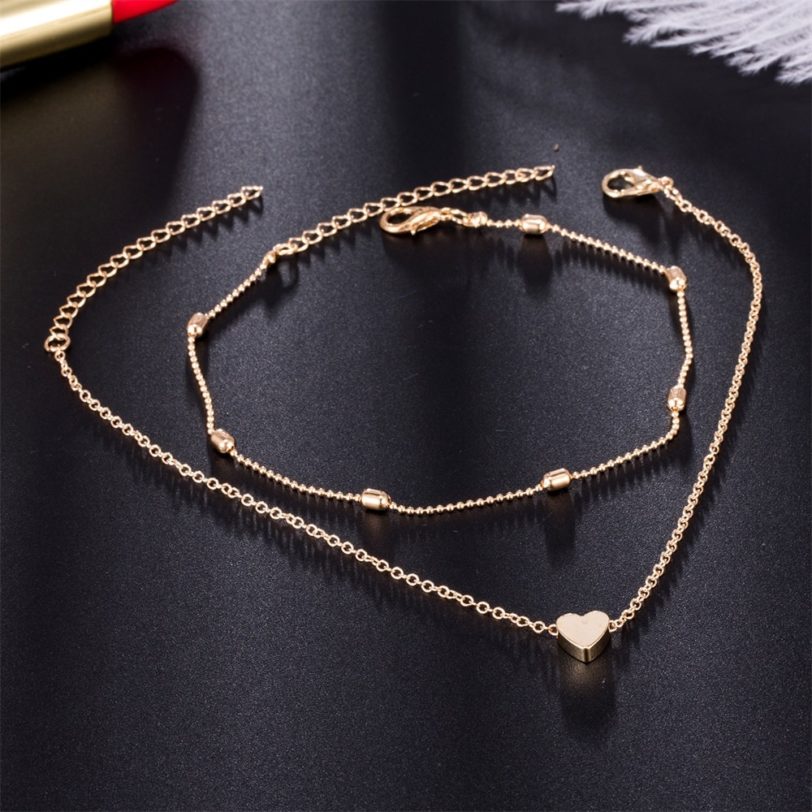 Simple Heart Female Anklets Barefoot Crochet Sandals Foot Jewelry Leg New Anklets On Foot Ankle Bracelets For Women Leg Chain - Image 3