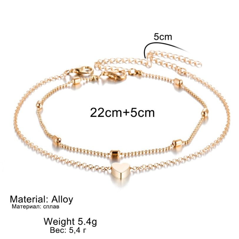 Simple Heart Female Anklets Barefoot Crochet Sandals Foot Jewelry Leg New Anklets On Foot Ankle Bracelets For Women Leg Chain - Image 6