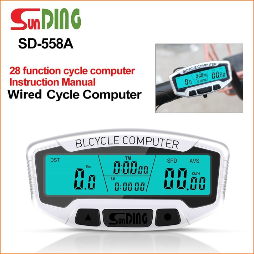 Sunding Bicycle Computer Wireless Digital Lcd Backlight Speedometer Stopwatch Speedometer Bicycles Accessories Sd558c Wired/558a - Image 6