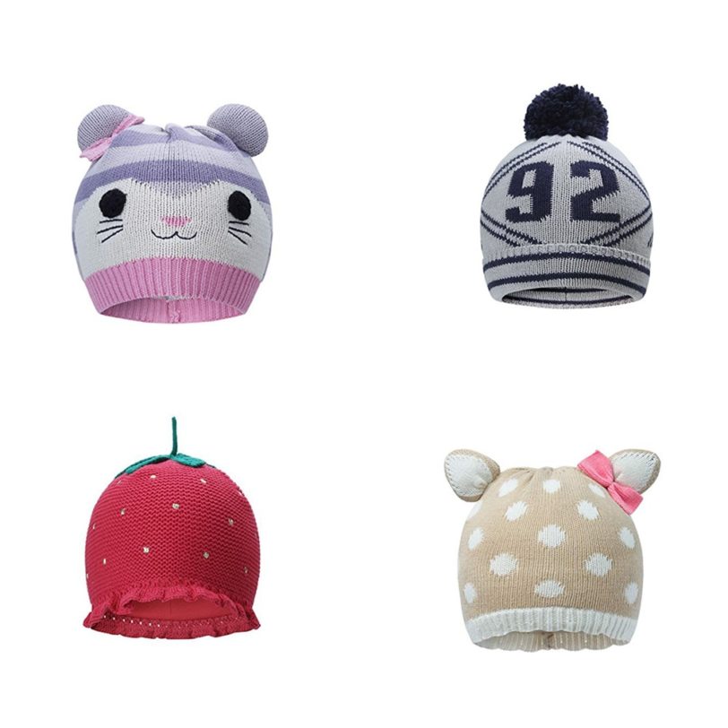 TOU Baby beanie Toddler Girl Knit Hat Infant Boy Animal modelling Cap Kids winter Bonnets Children