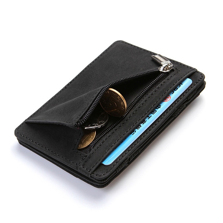 Ultra Thin 2020 New Men Male PU Leather Mini Small Magic Wallets Zipper Coin Purse Pouch 1