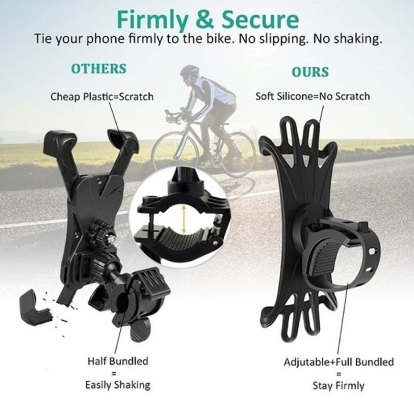 Universal Bicycle Mobile Phone Holder Silicone Motorcycle Bike Handlebar Stand Mount Bracket Mount Phone Holder For iPhone - Image 4