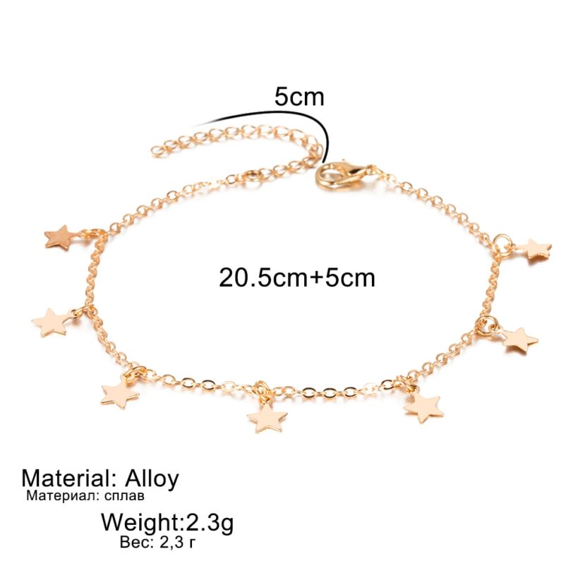 Vienkim Star Pendant Anklet Foot Chain Summer Yoga Beach Leg Bracelet Charm Anklets Jewelry Gift - Image 3