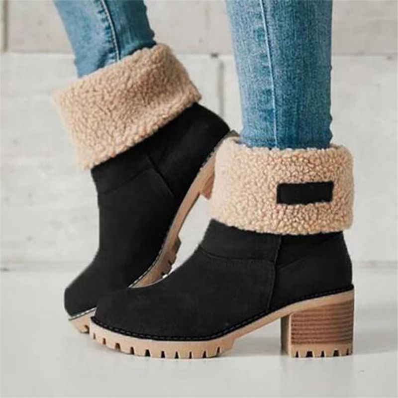 Winter Boots Women Fur Warm Snow Boots Ladies Warm Wool Booties Ankle Boot Comfortable Shoes Casual