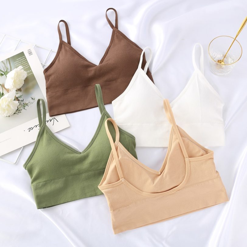 Women Tank Crop Top Seamless Underwear Female Crop Tops Sexy Lingerie Intimates Fashion With Removable Padded
