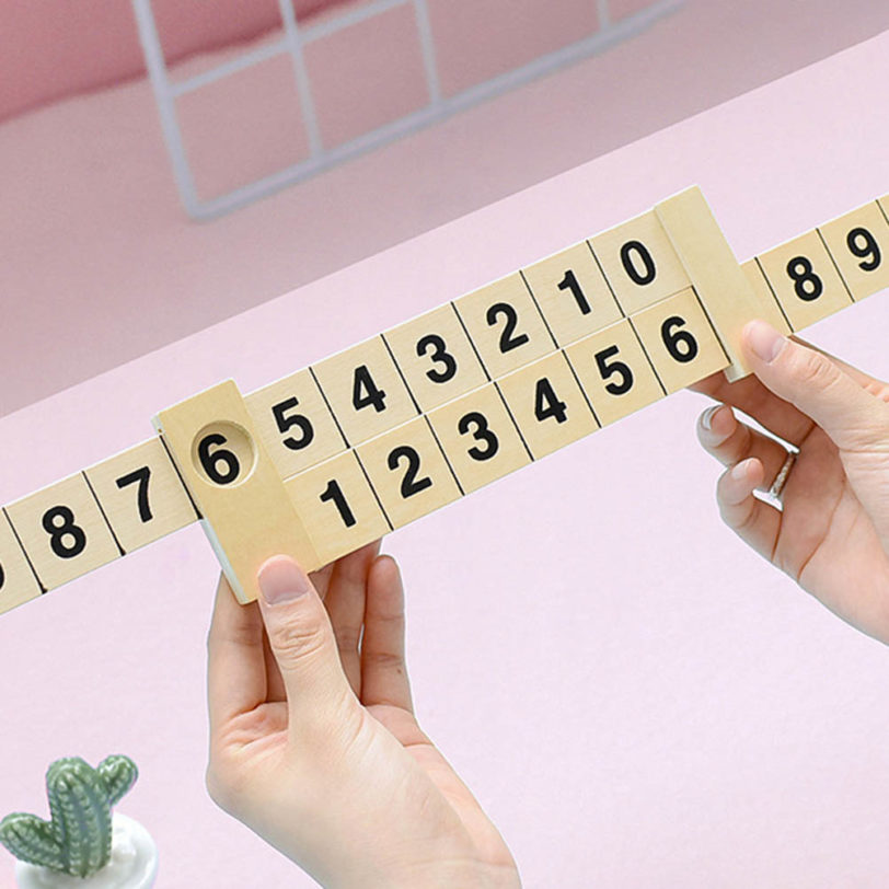 Wooden Math Arithmetic 1 10 Addition Subtract Learning Ruler Scientific Rail Design Ruler Kids Education Toys 3