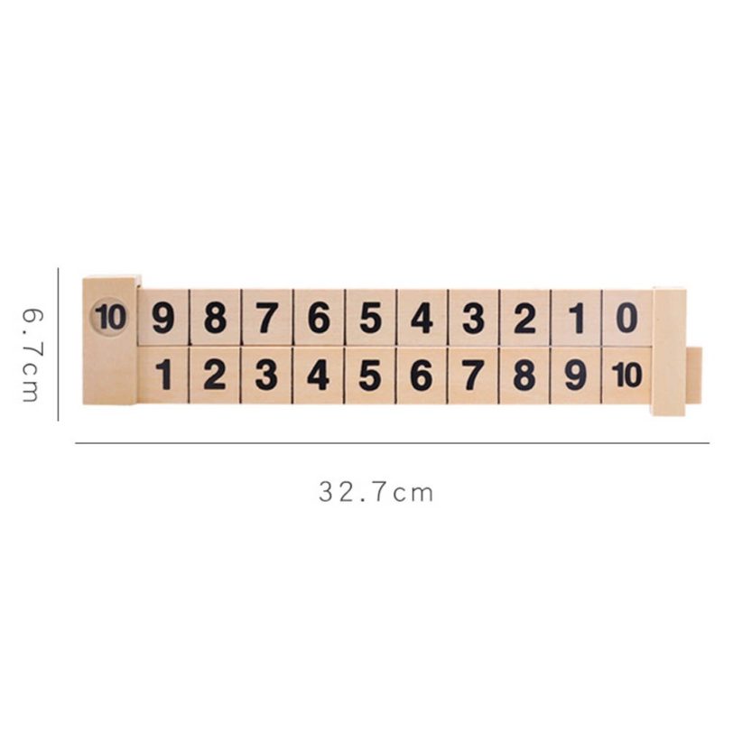 Wooden Math Arithmetic 1 10 Addition Subtract Learning Ruler Scientific Rail Design Ruler Kids Education Toys 4