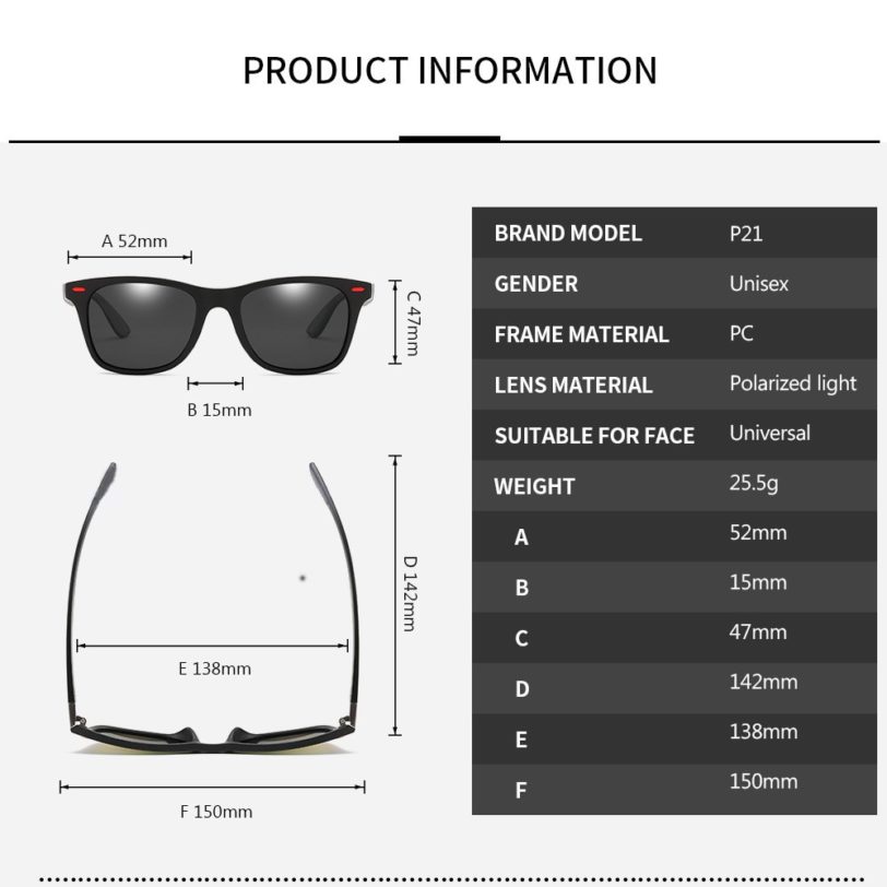 ZXWLYXGX Classic Polarized Sunglasses Men Women Brand Design Driving Square Frame Sun Glasses Male Goggle UV400 Gafas De Sol - Image 4