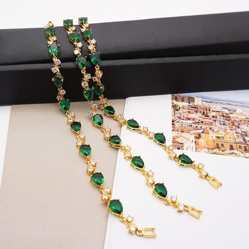 green Austria Crystal Zircon Ladies Bracelet Jewelry Accessories Fantastic Wristlet Trinket - Image 3