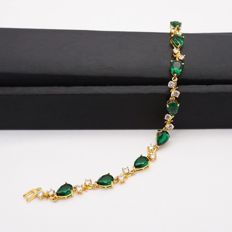 green Austria Crystal Zircon Ladies Bracelet Jewelry Accessories Fantastic Wristlet Trinket - Image 2