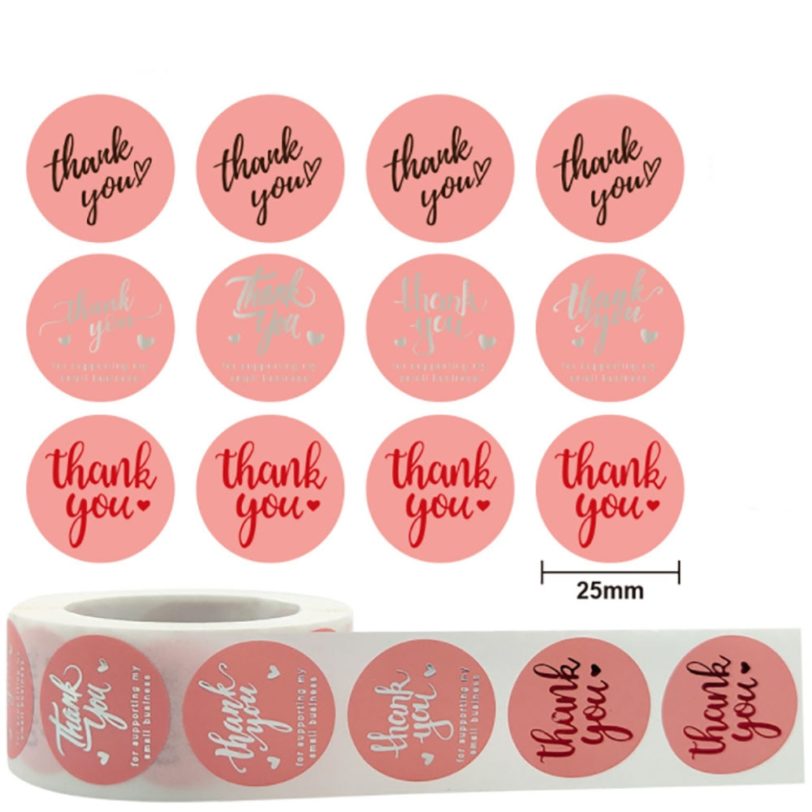 100-1000pcs 3 Styles Thank You Stickers Thank You For Supporting My Small Business Sticker For Envelope Packaging Box Seal Label - Image 4