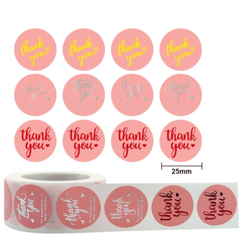 100-1000pcs 3 Styles Thank You Stickers Thank You For Supporting My Small Business Sticker For Envelope Packaging Box Seal Label - Image 2