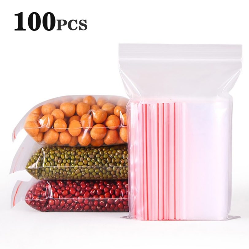 100Pcs/package 17 Size Mini Zipper Transparent Bag Small Plastic Jewelry Medicine Bag Reusable Zipper Packaging Storage Bag - Image 2