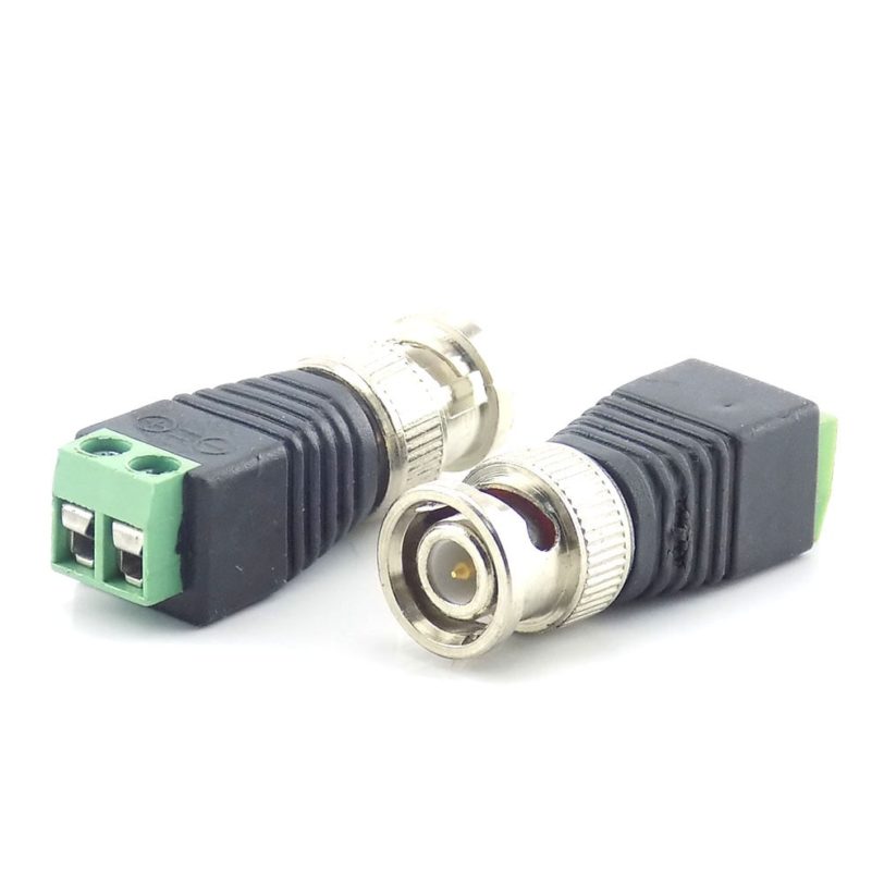 100Pcs wholesale BNC DC Male Connector Plug Adapter Video Balun Coax CAT5 for CCTV Camera Security Surveillance Accessories H10 - Image 2