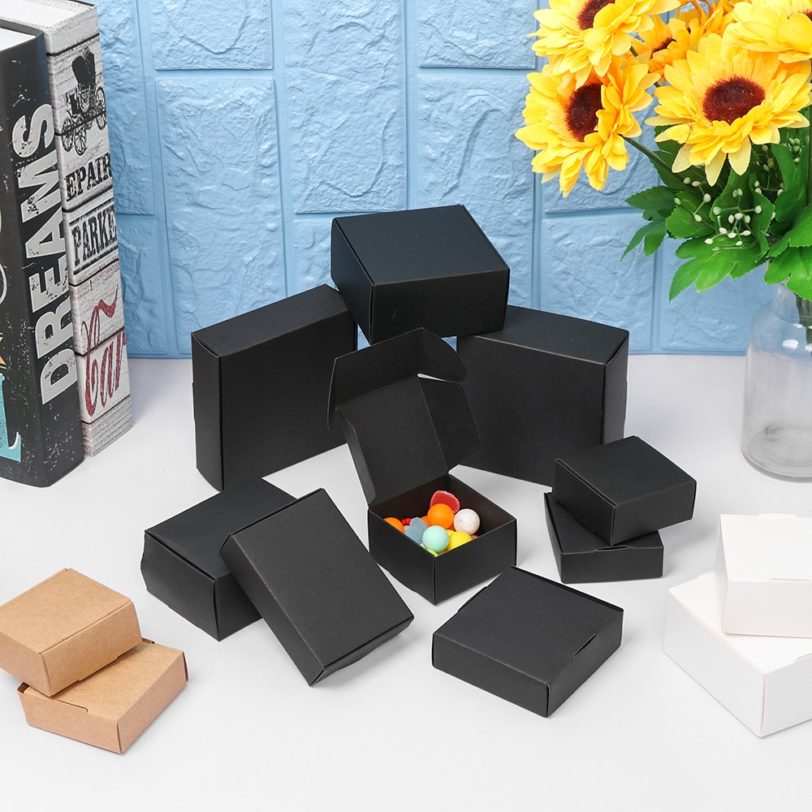 10Pcs Kraft Paper Box Cardboard Handmade Soap Box White/Black/Brown Craft Paper Packaging Box For Party Wedding Small Business - Image 3