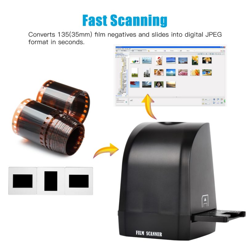135 Film Slide Scanner Converter Negative Film Scanner 8 Megapixel CMOS Convert 35mm 135mm Slides Negative 1