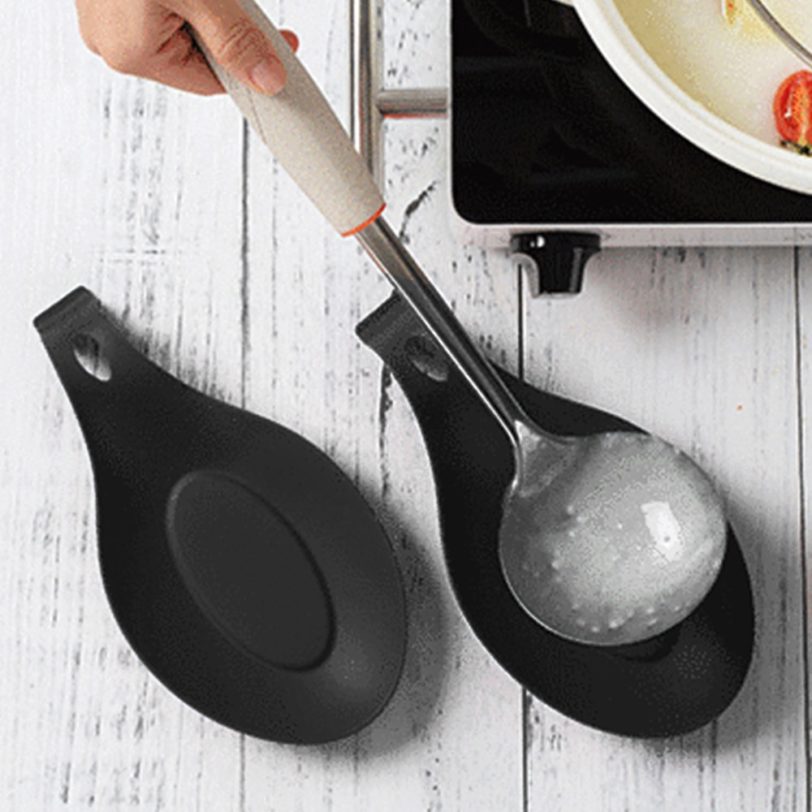 1PC Silicone Heat Resistant Spoon Shelf Rest Utensil Spatula Holder Gadget Kitchen Storage Tool Scoop Bracket Stand - Image 2