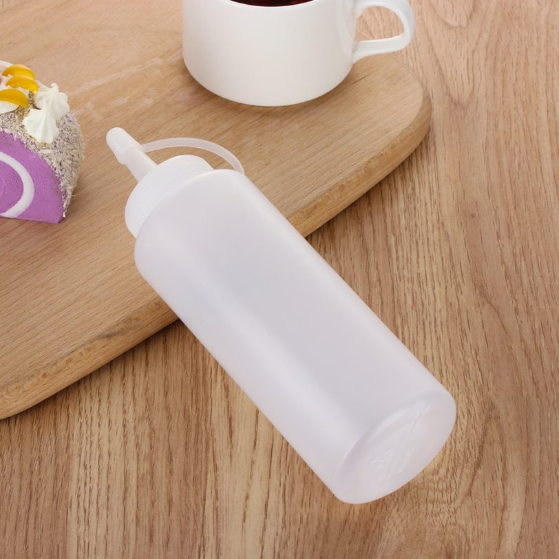 1PC White Plastic Squeeze Bottle With Cap Dispenser Bottle Bread Dessert Baking Accessory Cake Decorating Kitchen Gadget Tool - Image 3