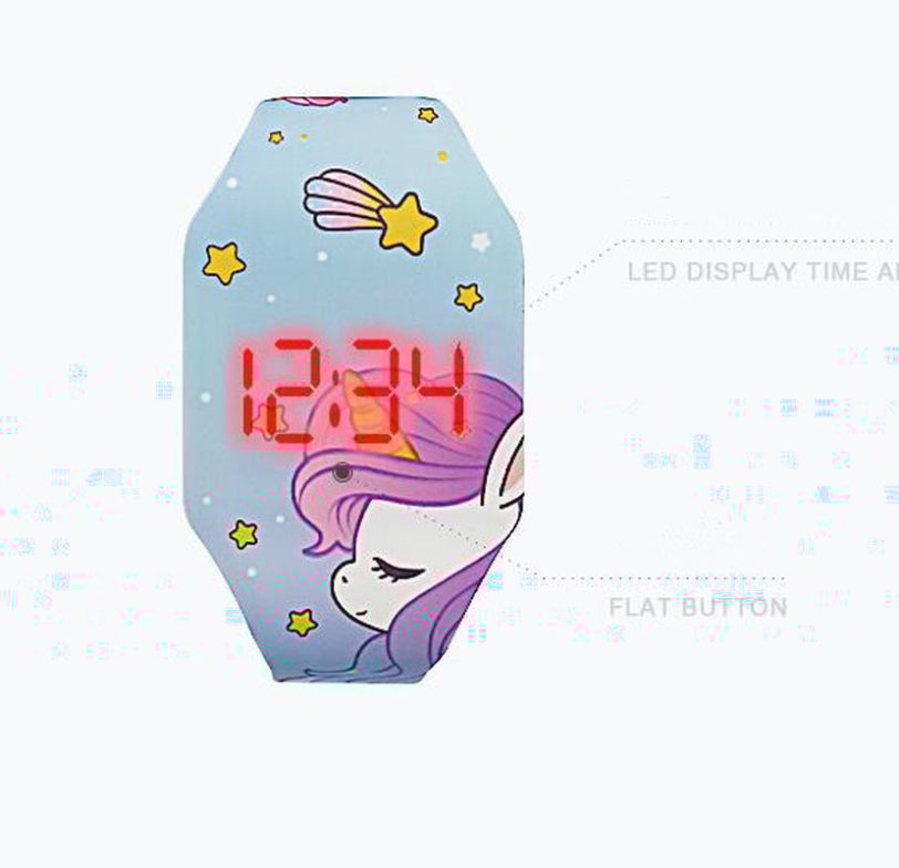 1Pc New Luminous Unicorn Child Watches For Girl Ocean World LED Watch Kids Student Electronic Watch Clock Reloj Infantil - Image 2