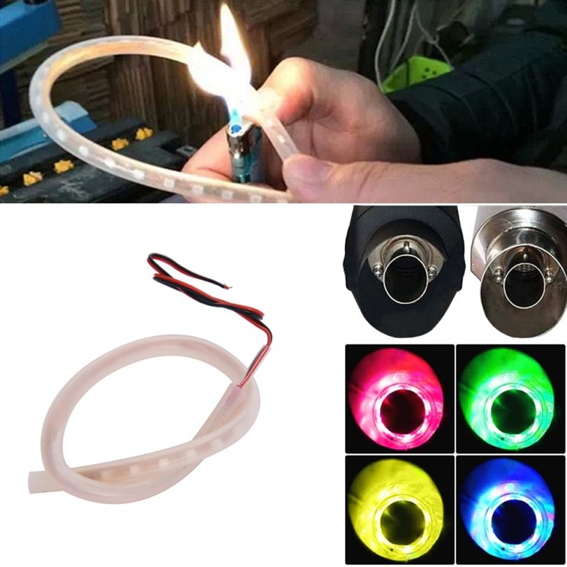 1Set Motorcycle LED Light Red Motorbike Exhaust Pipe Lamp Warning Firing Indicators Scooter Refit Torching Thermostability Light - Image 2