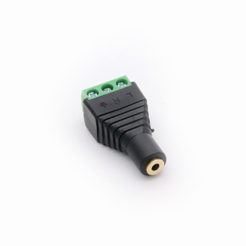 1pc 3.5mm Jack Video AV Balun 3.5mm stereo female to AV Screw Terminal Stereo jack 3.5 mm female 3 pin Terminal Block Plug - Image 2