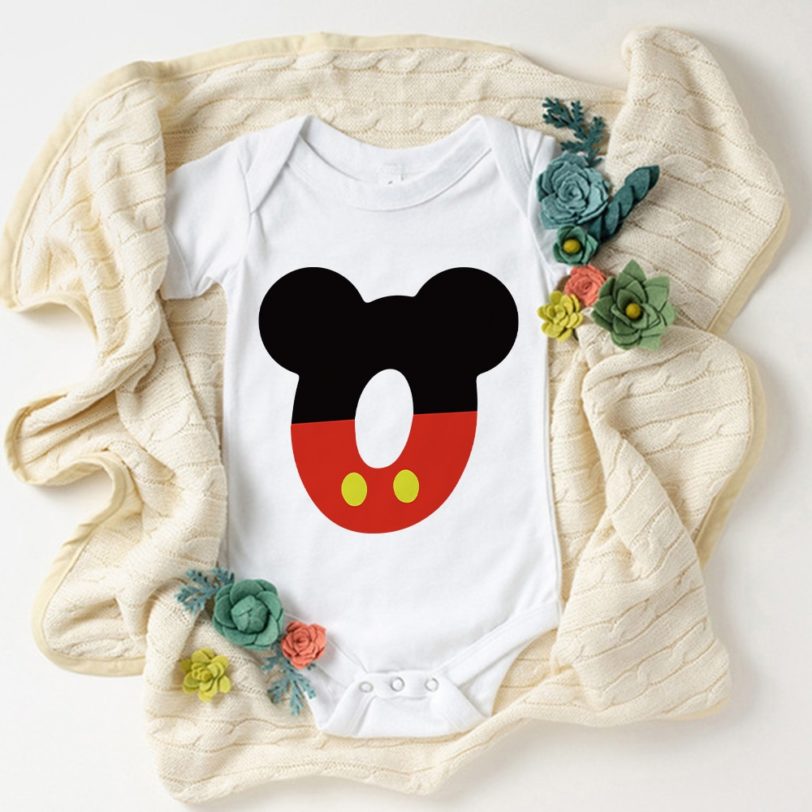 1st Birthday Baby Jumpsuit For Boys Girls Tshirt Mickey Mouse Number Clothes 1 2 Years Infant Jumpsuit Fashion T Shirt 0-24M - Image 3