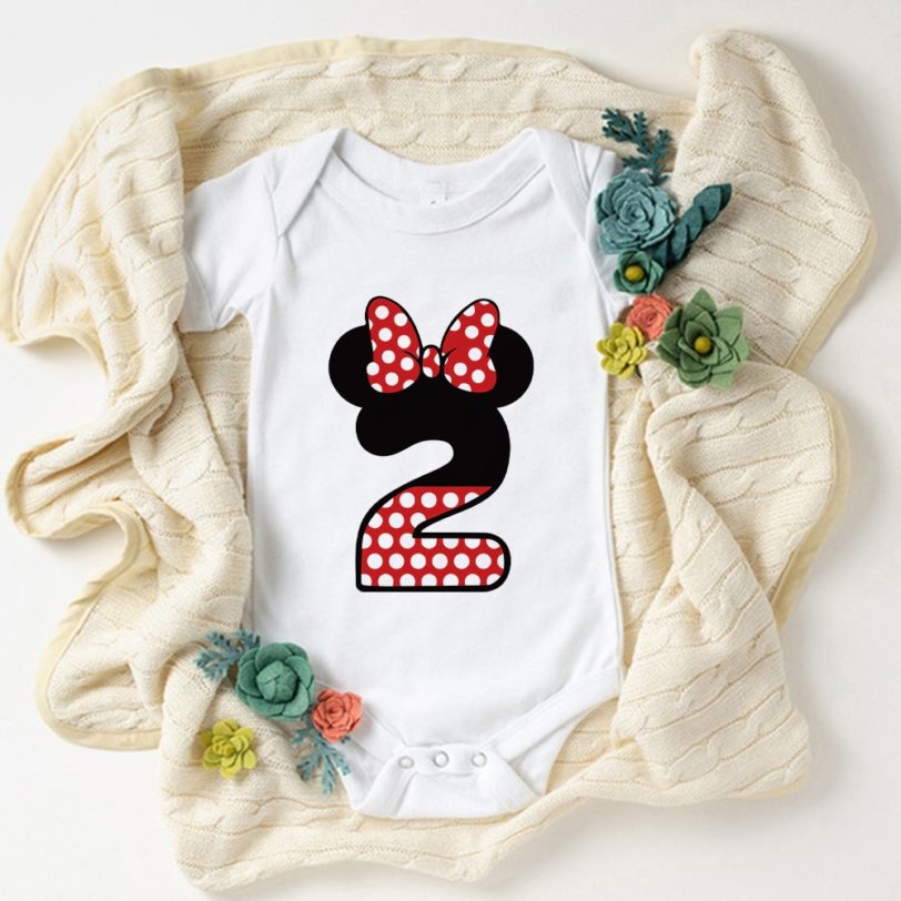 1st Birthday Baby Jumpsuit For Boys Girls Tshirt Mickey Mouse Number Clothes 1 2 Years Infant Jumpsuit Fashion T Shirt 0-24M - Image 5