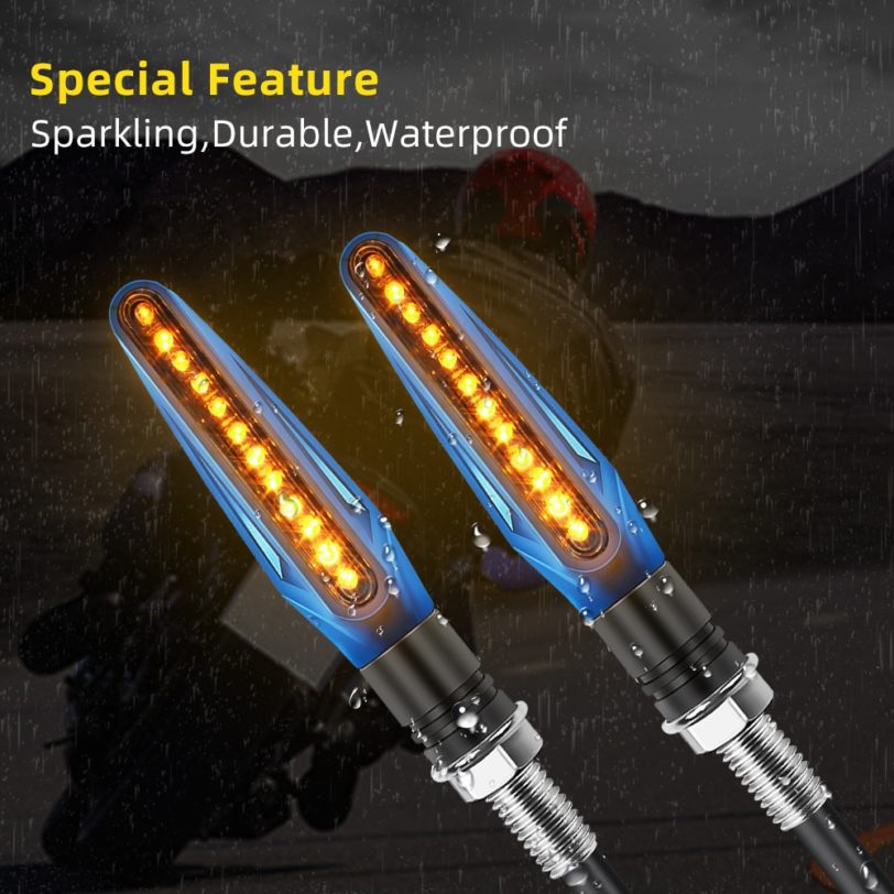 2 Pairs Universal Motorcycle LED Turn Signal Light Indicator Flasher Light Flexible Amber Blinker Lamp Light for Moto motorbike - Image 2