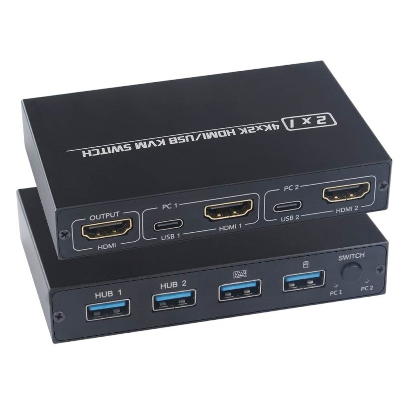 2-Port HDMI USB KVM 4K Switch Splitter For Shared Monitor Keyboard And Mouse Adaptive EDID / HDCP Printer Plug And Play - Image 3