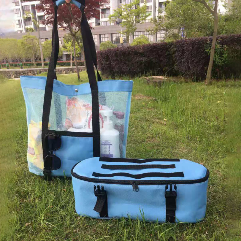 2-in-1 Beach Bag Mesh Detachable Insulation Cooler Picnic Bag Portable Durable Leak-proof For For Picnic Shopping Carrying - Image 4