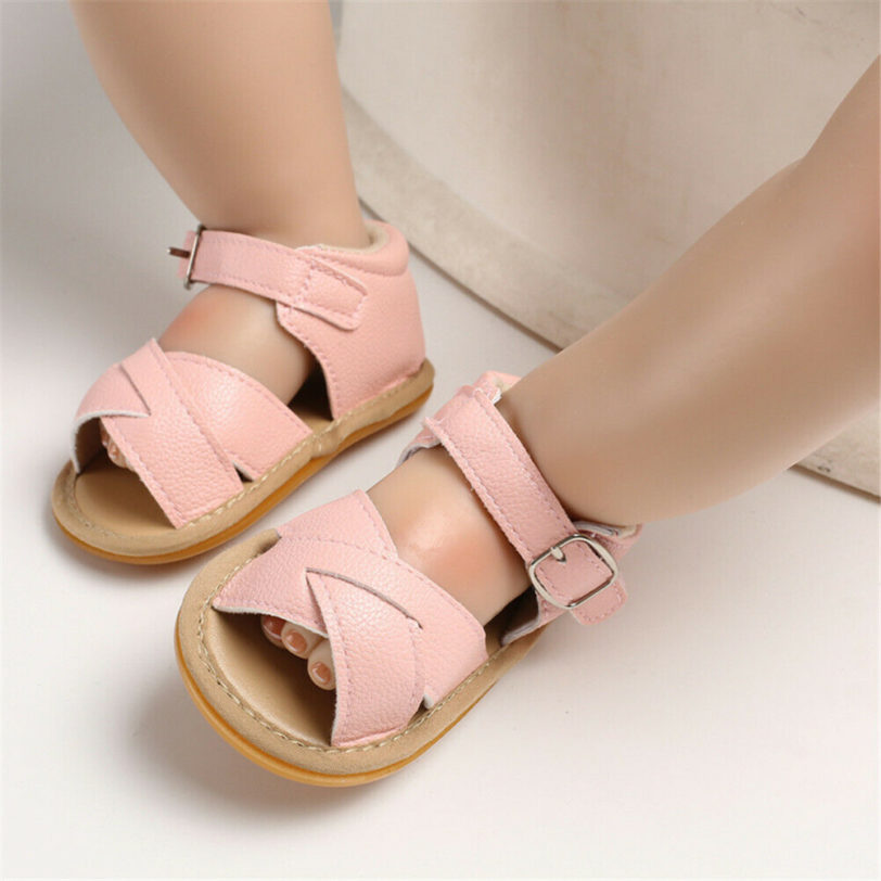 2019 Baby Summer Shoes Newborn Infant Baby Girls Boys Sandals Shoes Solid Non-slip PU Leather Breathable Toddler Shoes 0-18M - Image 4