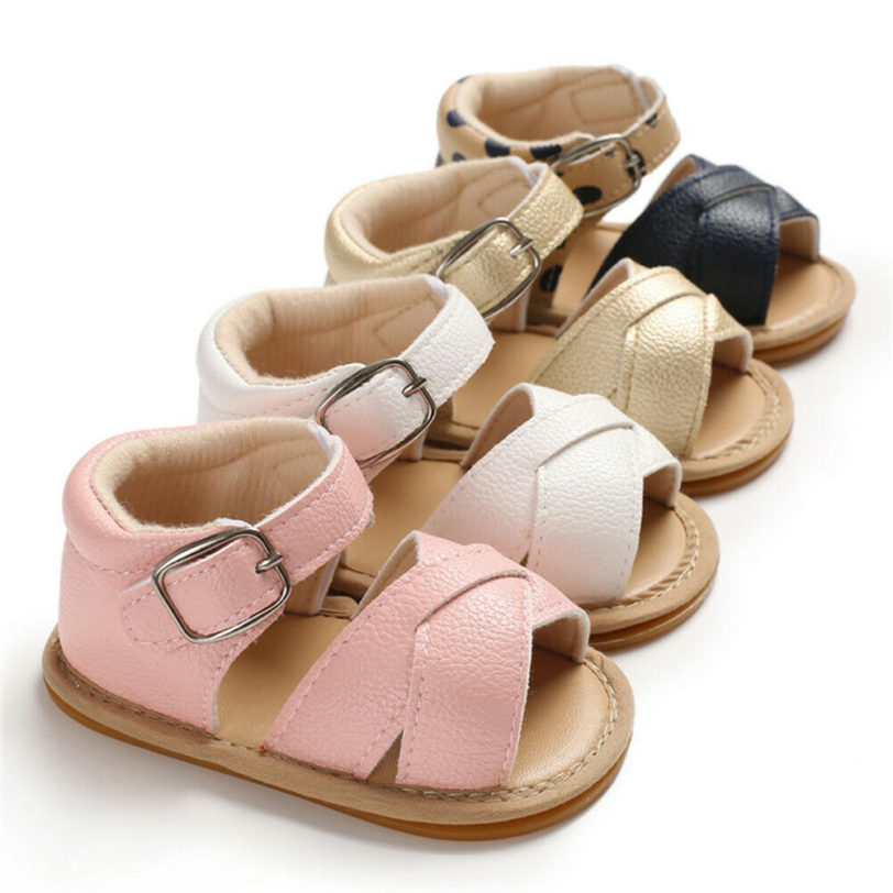 2019 Baby Summer Shoes Newborn Infant Baby Girls Boys Sandals Shoes Solid Non-slip PU Leather Breathable Toddler Shoes 0-18M - Image 6