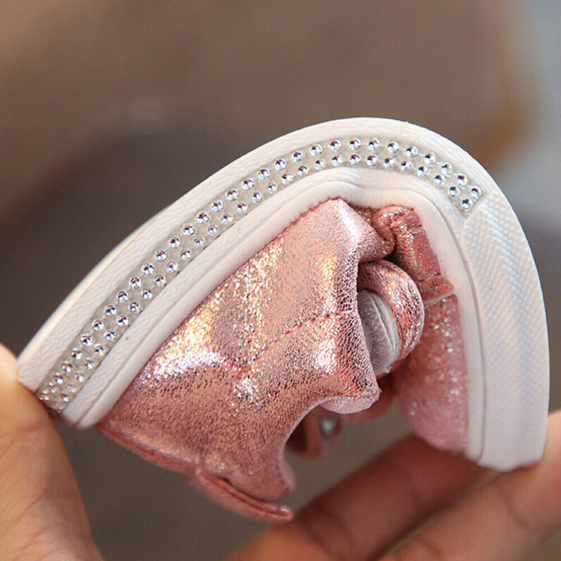 2019 Children Four Season Shoes 1-3 Years Toddler Baby Girls Bow Sequin Crib Shoe Trend Casual Shoes Glitter Bowknot Dress Shoes - Image 6