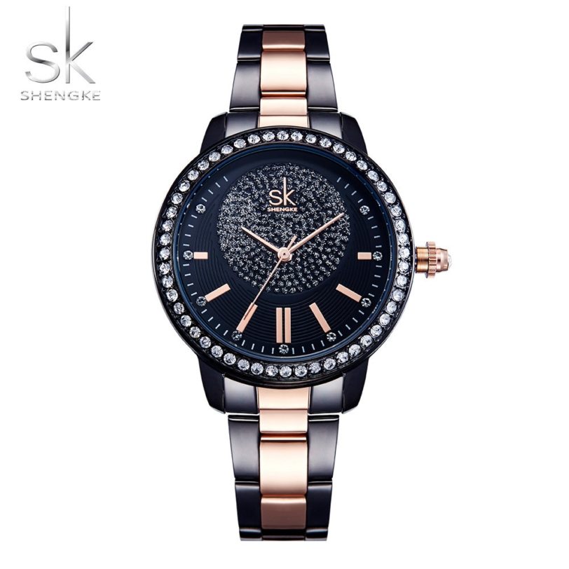 2019 Shengke Rose Gold Watch Women Quartz Watches Ladies Top Brand Crystal Luxury Female Wrist Watch Girl Clock Relogio Feminino - Image 2