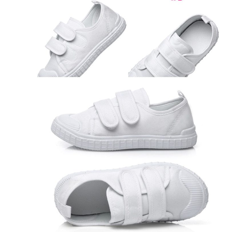 2019new White Sneakers Canvas Shoes for Girls Boys Children School Student gymnastics Casual Shoes Unisex sport 3