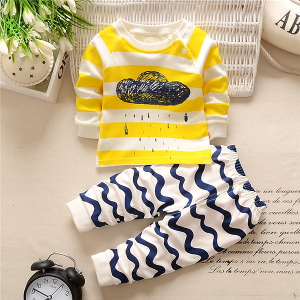 2021 Baby Boys Girls Clothing Sets Infant Clothes Suits Long sleeved T Shirt Pants Kids Children 3