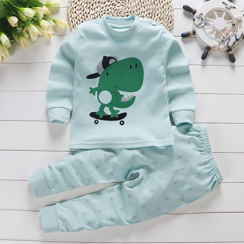 2021 Baby Boys Girls Clothing Sets Infant Clothes Suits Long sleeved T Shirt Pants Kids Children