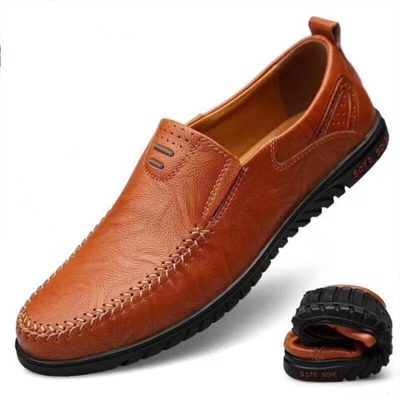 2021 Genuine Leather Men Casual Shoes Luxury Brand Casual Slip on Formal Loafers Men Moccasins Italian 1