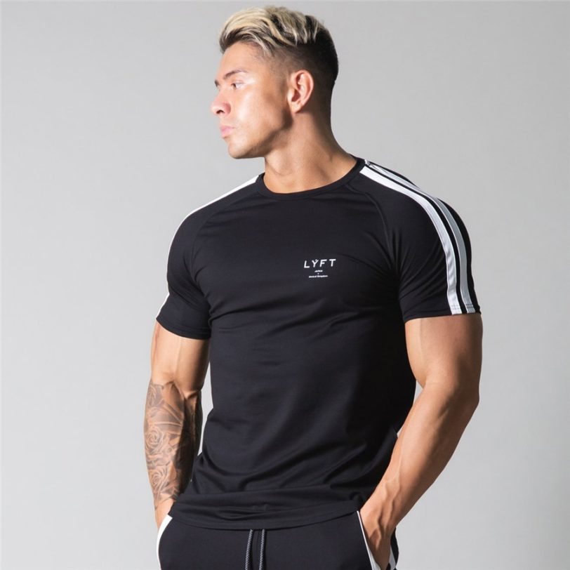 2021 Gyms Clothing fitness Running t shirt men O-neck t-shirt cotton bodybuilding Sport shirts tops gym men training t shirt - Image 3