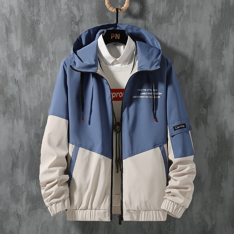 2021 Mens Bomber Jacket Slim Long Sleeve Patchwork Baseball Jackets Autumn Windbreaker Zipper Jacket Male Outwear
