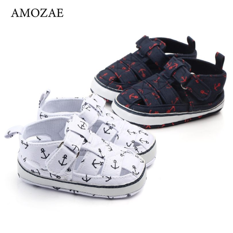 2021 New Infant Toddler Print Anchor Baby Shoes Baby Boy Girl First Wanlker Soft Sole Shoes Prewalker 0-18 Months Baby Shoes - Image 2