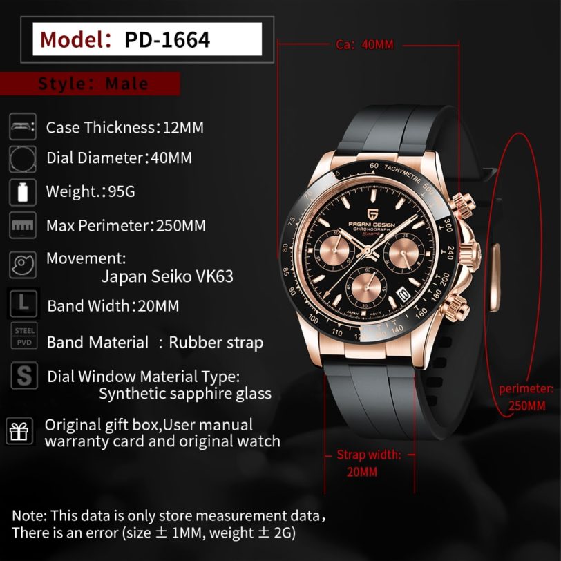 2021 New PAGANI Design Men Quartz Watches Japan VK63 Clock Automatic Date Men Luxury Chronograph Wristwatches Reloj Hombre reloj - Image 2