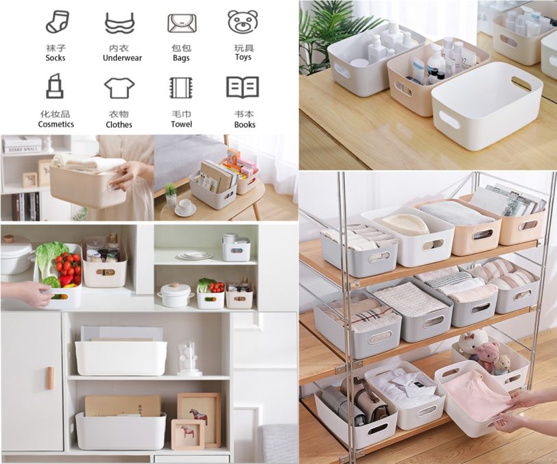 2021 New Storage Boxes Tabletop Plastic Organizer Drawers For Makeup Toiletries Finishing Kitchen Snacks Storage Basket - Image 3