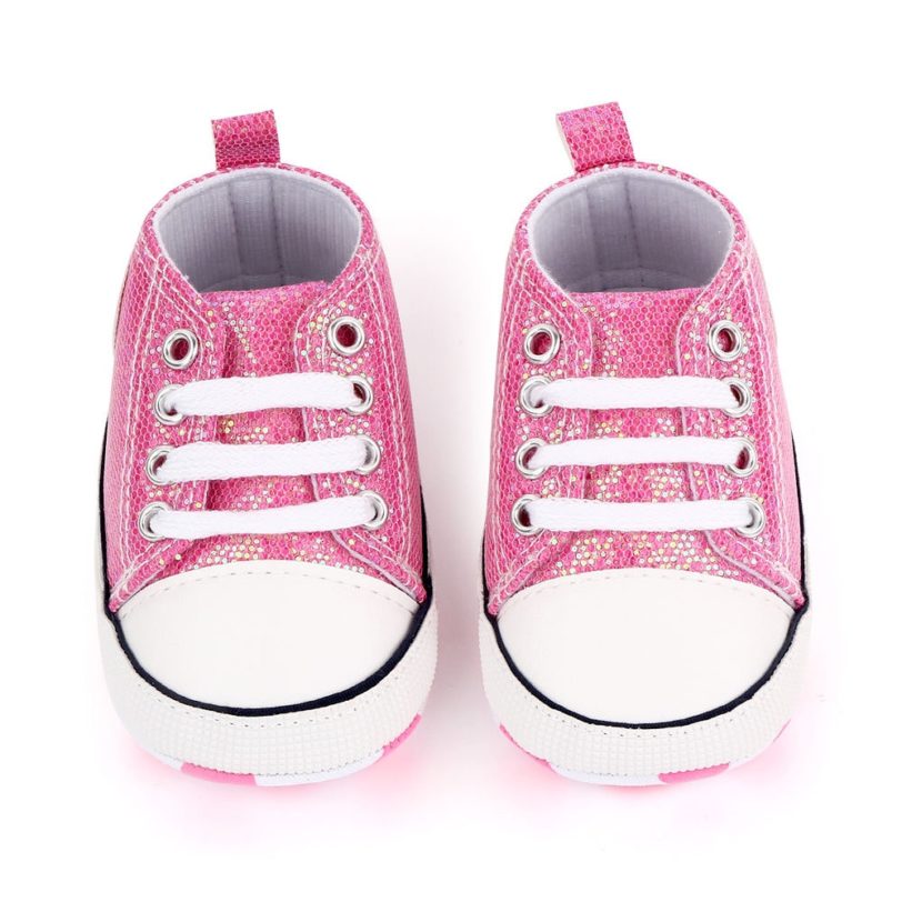 2021 Newborn Sequined Canvas Baby Sneakers Baby Shoes Baby Boys Girls Shoes Baby Toddler Shoes Soft Sole Non-slip Baby Shoes - Image 2