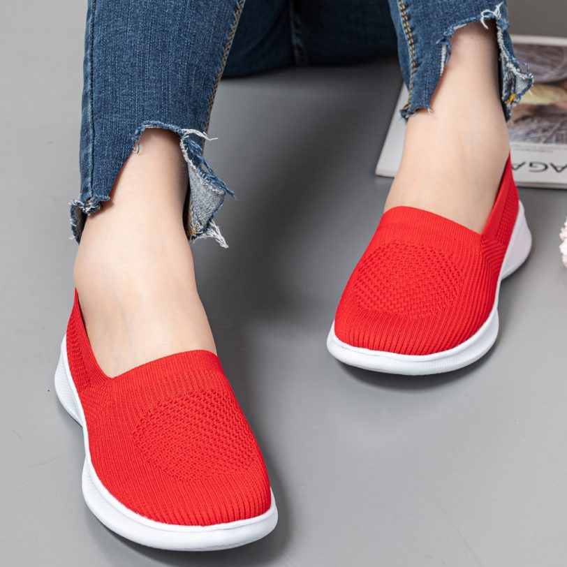 2021 Summer Women Shoes Knitting Sock Women's Sneakers Slip On Shoes Lightweight Flat Women's sports shoes Plus Size Loafers - Image 3