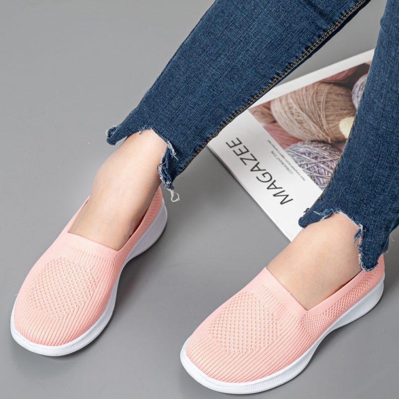 2021 Summer Women Shoes Knitting Sock Women's Sneakers Slip On Shoes Lightweight Flat Women's sports shoes Plus Size Loafers - Image 5